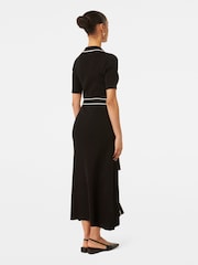 Forever New Black Cindy Petite Tipped Short Sleeves A-Line Dress - Image 2 of 4
