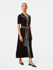 Forever New Black Cindy Petite Tipped Short Sleeves A-Line Dress - Image 4 of 4