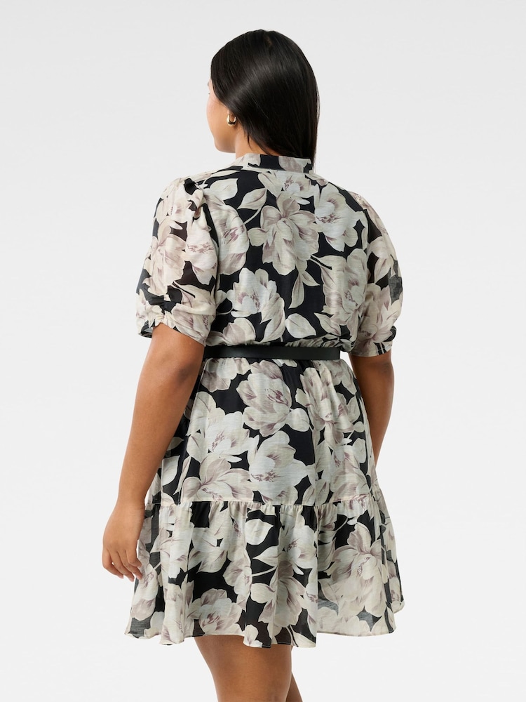 Forever New Brinkley Curve Puff Sleeves Mini Dress With a Touch Of Linen - Bild 2 von 5