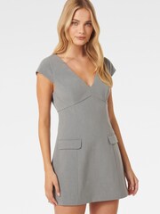 Forever New Grey Layla Cap Sleeves Mini Dress - Image 5 of 6