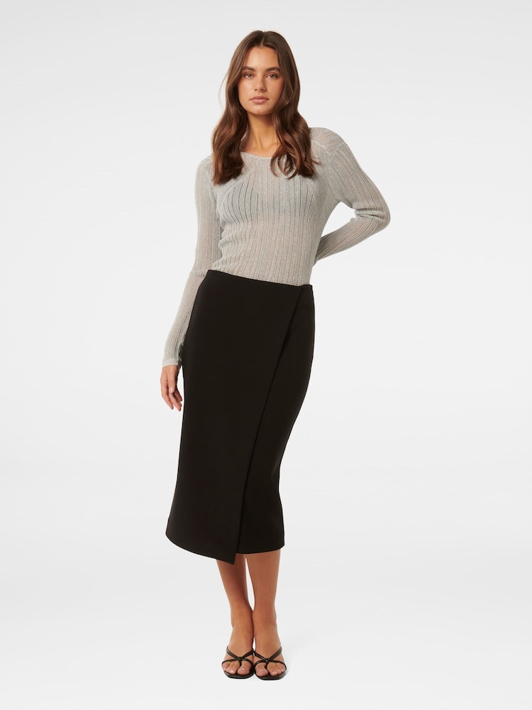 Forever New Black Camilla Crepe Midi Skirt - Image 5 of 5 Forever New Black Camilla Crepe Midi Skirt - Image 5 of 5