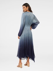 Forever New Blue Gisele Petite Ombre Plisse Maxi Dress - Image 2 of 4