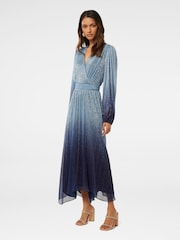 Forever New Blue Gisele Petite Ombre Plisse Maxi Dress - Image 4 of 4