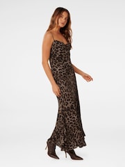 Forever New Brown Charlize Cowl Neck Slip Dress - Image 5 of 5