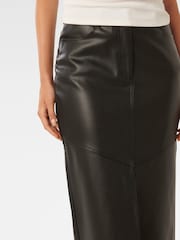Forever New Black Elodie Vegan Leather Midaxi Skirt - Image 3 of 5