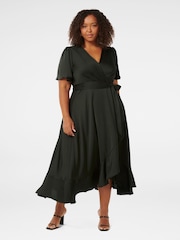 Forever New Sienna Curve Wickelkleid aus Satin mit Rüschen - Bild 1 von 4