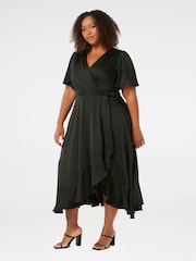 Forever New Sienna Curve Wickelkleid aus Satin mit Rüschen - Bild 4 von 4