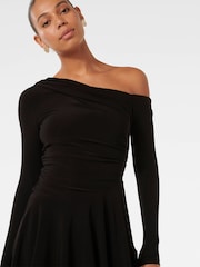 Forever New Black Mini Elise Jersey Twist Dress - Image 3 of 5
