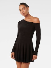Forever New Black Mini Elise Jersey Twist Dress - Image 4 of 5