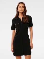 Forever New Black Mini Lucy Crepe Dress - Image 1 of 5
