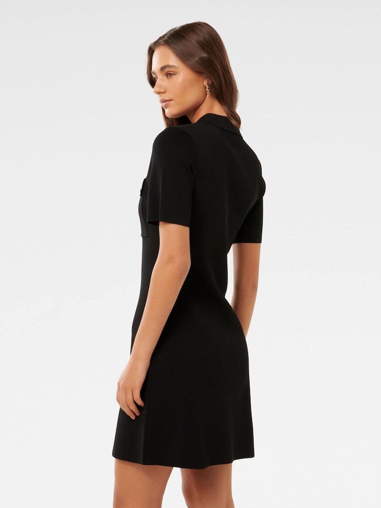Forever New Black Mini Lucy Crepe Dress - Image 2 of 5