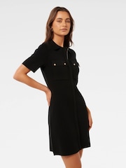 Forever New Black Mini Lucy Crepe Dress - Image 4 of 5