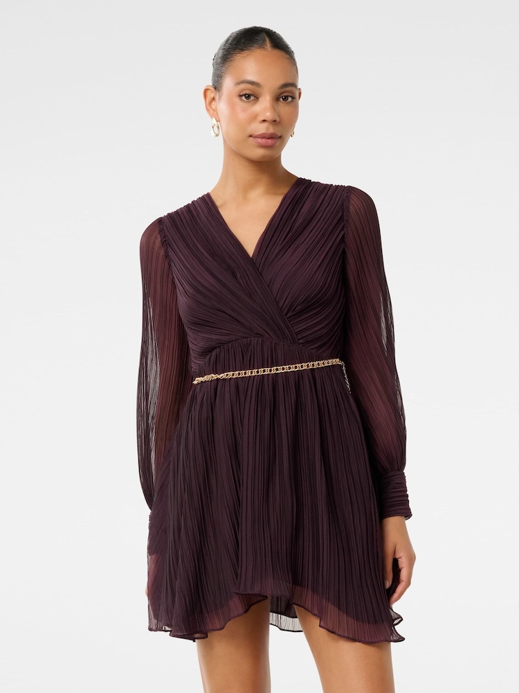 Forever New Purple Mini Genevieve Crinkle Dress - Image 2 of 6