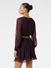 Forever New Purple Mini Genevieve Crinkle Dress - Image 3 of 6