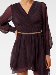Forever New Purple Mini Genevieve Crinkle Dress - Image 4 of 6