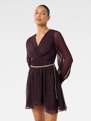 Forever New Purple Mini Genevieve Crinkle Dress - Image 5 of 6
