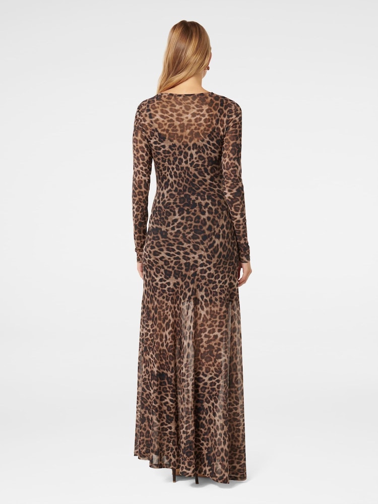 Forever New Libby Maxikleid mit Leoparden-Print und Netzeinsätzen - Bild 2 von 4 Forever New Libby Maxikleid mit Leoparden-Print und Netzeinsätzen - Bild 2 von 4