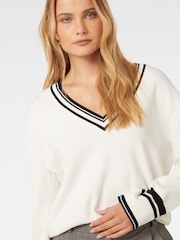 Forever New White Kali Tipped Trim Sweater - Image 2 of 6