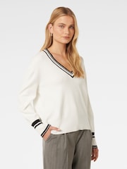 Forever New White Kali Tipped Trim Sweater - Image 3 of 6