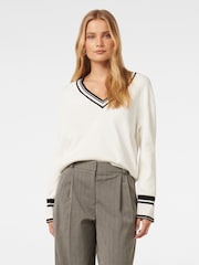 Forever New White Kali Tipped Trim Sweater - Image 6 of 6
