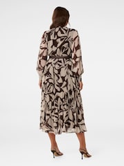 Forever New Brown Saskia Curve Pleated Wrap Midi Dress - Image 2 of 4