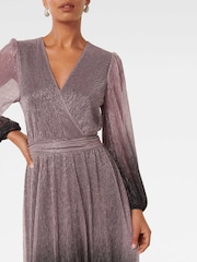 Forever New Pink Gisele Ombre Plisse Maxi Dress - Image 3 of 4