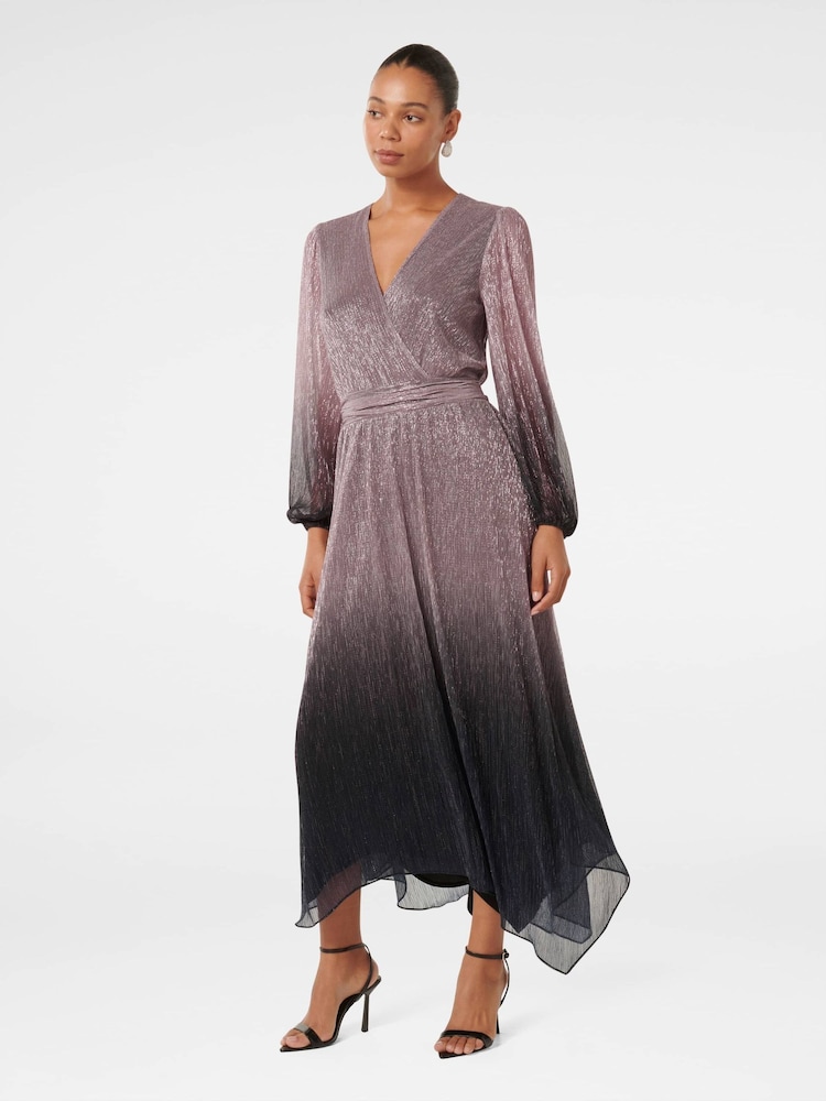 Forever New Pink Gisele Ombre Plisse Maxi Dress - Image 4 of 4
