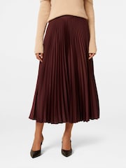 Forever New Purple Estelle Satin Pleated Maxi Skirt - Image 1 of 4