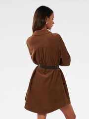Forever New Brown Mini 100% Cotton Lucie Petite Long Sleeves Co-ord Dress - Image 2 of 5