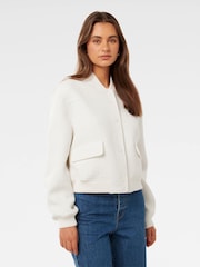 Forever New Cream Becks Boucle Bomber Jacket - Image 4 of 5