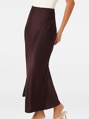 Forever New Red Prue Satin Bias Midaxi Skirt - Image 4 of 5
