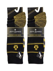 Jeff Banks Black Heavy Duty Work Socks 6 Pack - Image 3 of 5