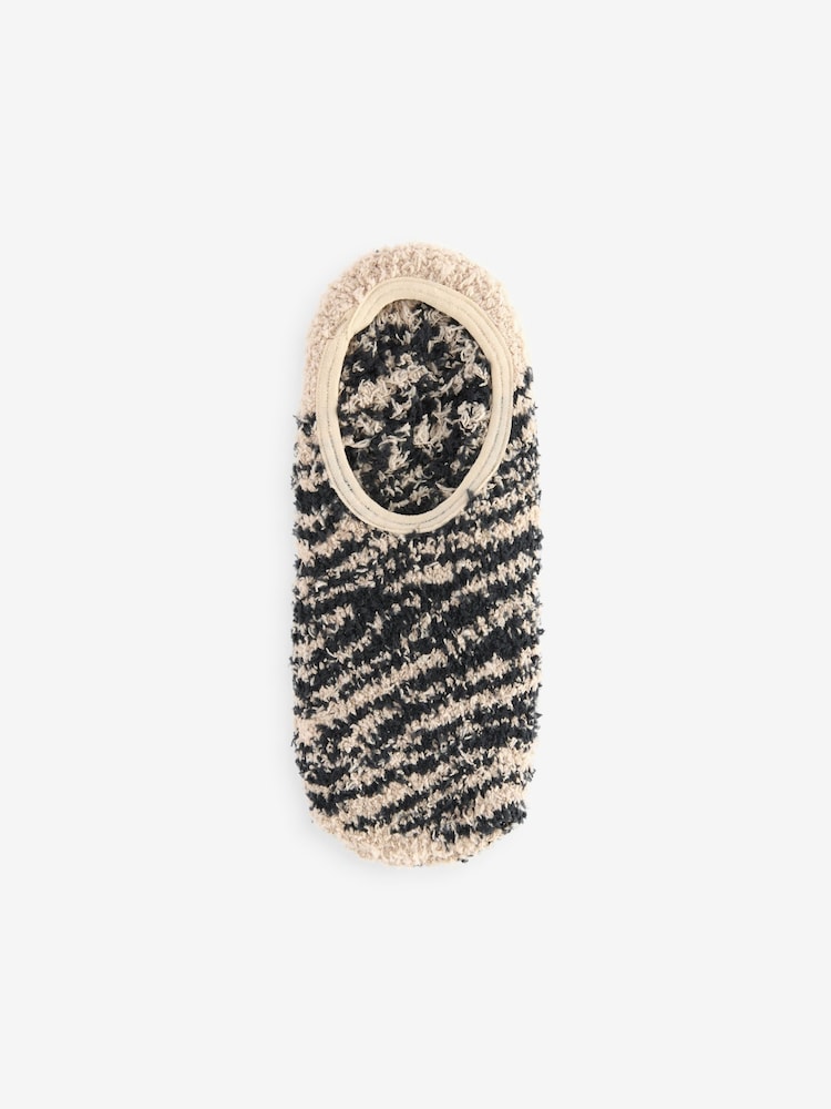 Wild Feet Natural Fluffy Cosy Peds Socks with Non Slip Grip Pack 4 - Image 2 of 5