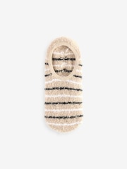 Wild Feet Natural Fluffy Cosy Peds Socks with Non Slip Grip Pack 4 - Image 4 of 5