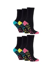 Wild Feet Black Bamboo Socks with Fashion Soles - Image 1 of 7