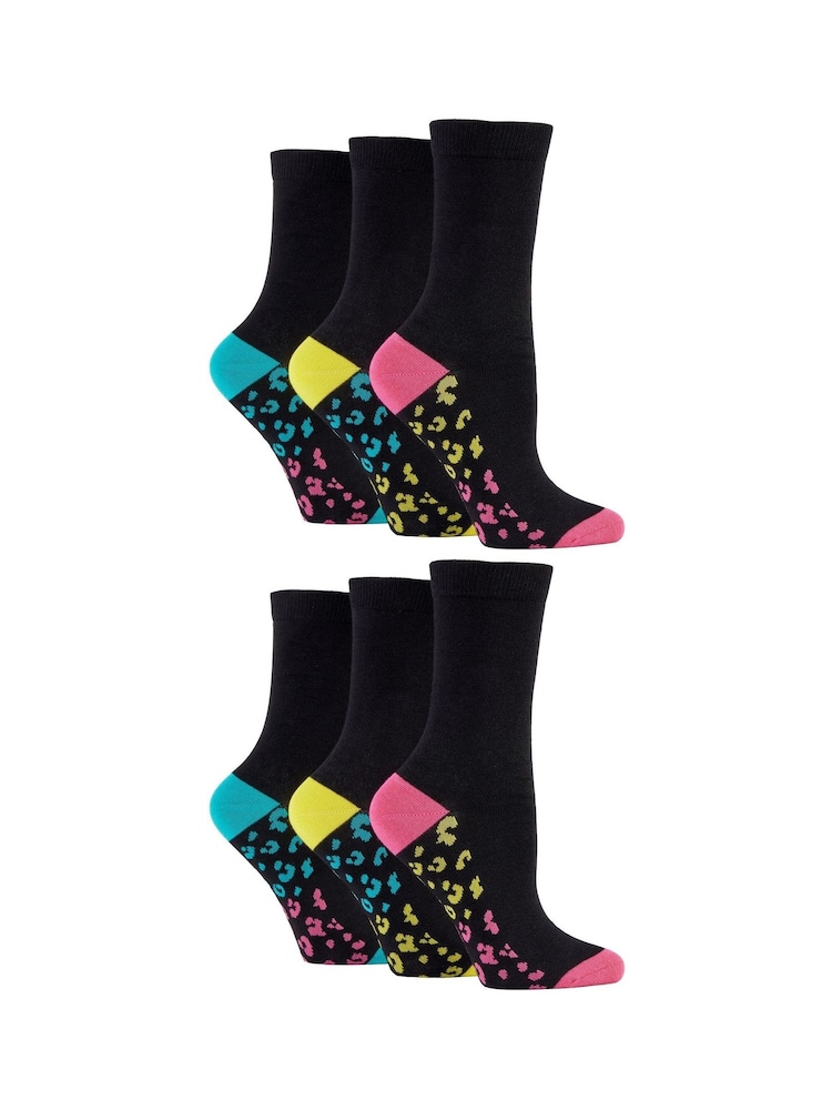 Wild Feet Black Bamboo Socks with Fashion Soles - Image 1 of 7