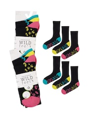 Wild Feet Black Bamboo Socks with Fashion Soles - Image 5 of 7