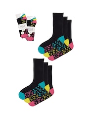 Wild Feet Black Bamboo Socks with Fashion Soles - Image 6 of 7