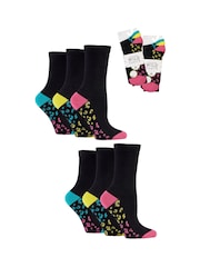 Wild Feet Black Bamboo Socks with Fashion Soles - Image 7 of 7