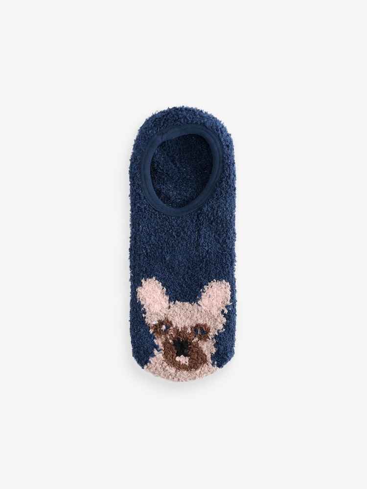 Wild Feet Grey Fluffy Cosy Peds Socks with Non Slip Grip Pack 4 - Image 2 of 12