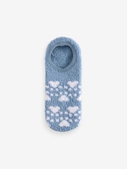 Wild Feet Grey Fluffy Cosy Peds Socks with Non Slip Grip Pack 4 - Image 3 of 12