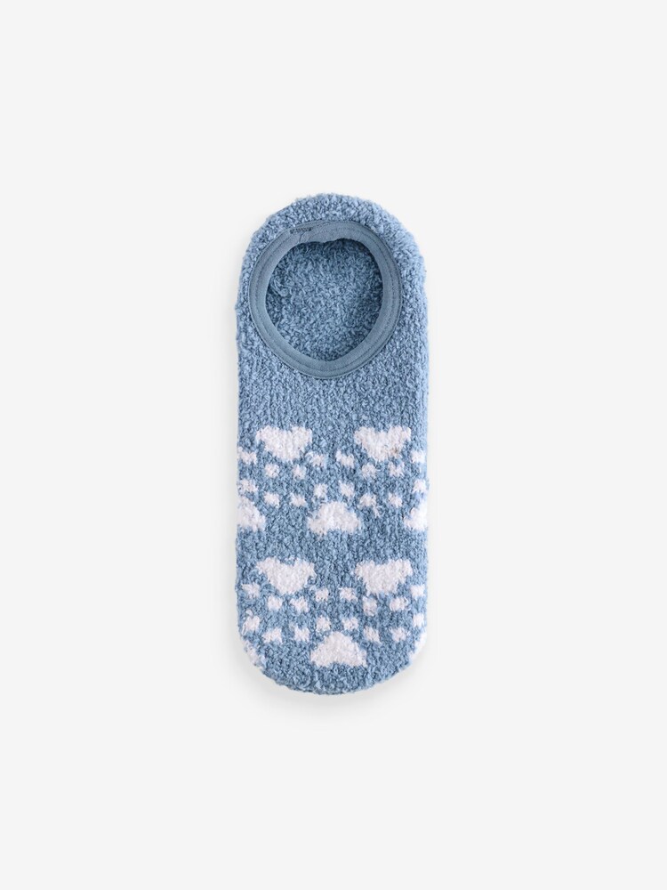 Wild Feet Grey Fluffy Cosy Peds Socks with Non Slip Grip Pack 4 - Image 3 of 12