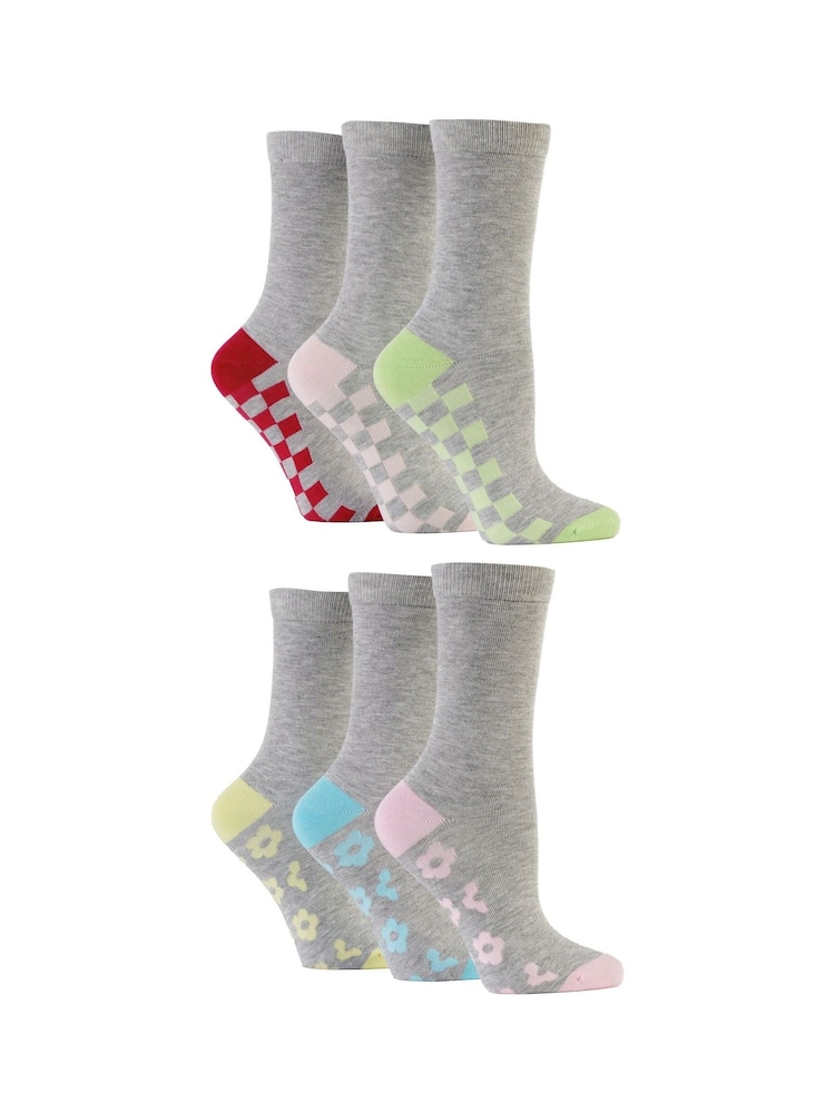 Wild Feet Grey Bamboo Socks With Fashion Soles - Image 1 of 7