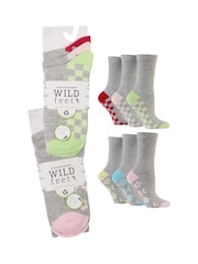 Wild Feet Grey Bamboo Socks With Fashion Soles - Image 4 of 7