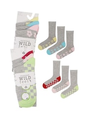 Wild Feet Grey Bamboo Socks With Fashion Soles - Image 5 of 7