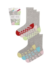 Wild Feet Grey Bamboo Socks With Fashion Soles - Image 6 of 7