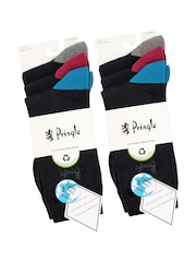 Pringle Black Cotton Crew Socks with Fashion Heels and Toes 6 pack - Image 3 of 9