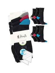 Pringle Black Cotton Crew Socks with Fashion Heels and Toes 6 pack - Image 7 of 9
