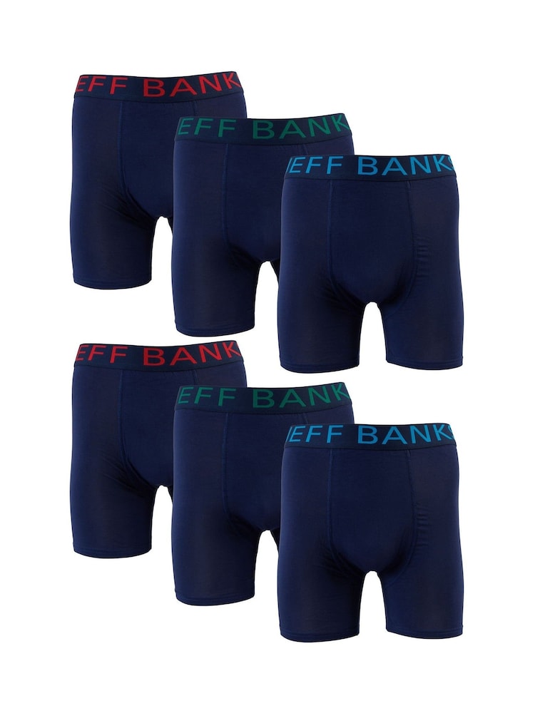 Jeff Banks Blue Bamboo Boxers 6 Pack - Image 1 of 5