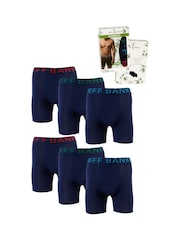 Jeff Banks Blue Bamboo Boxers 6 Pack - Image 3 of 5